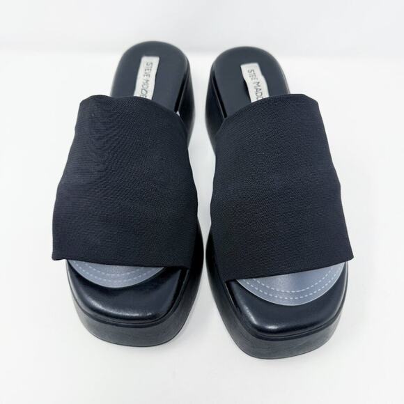 Vintage Y2K Steve Madden Black Slinky30 Platform Slide Sandals Women's Size 40 - Picture 2 of 9